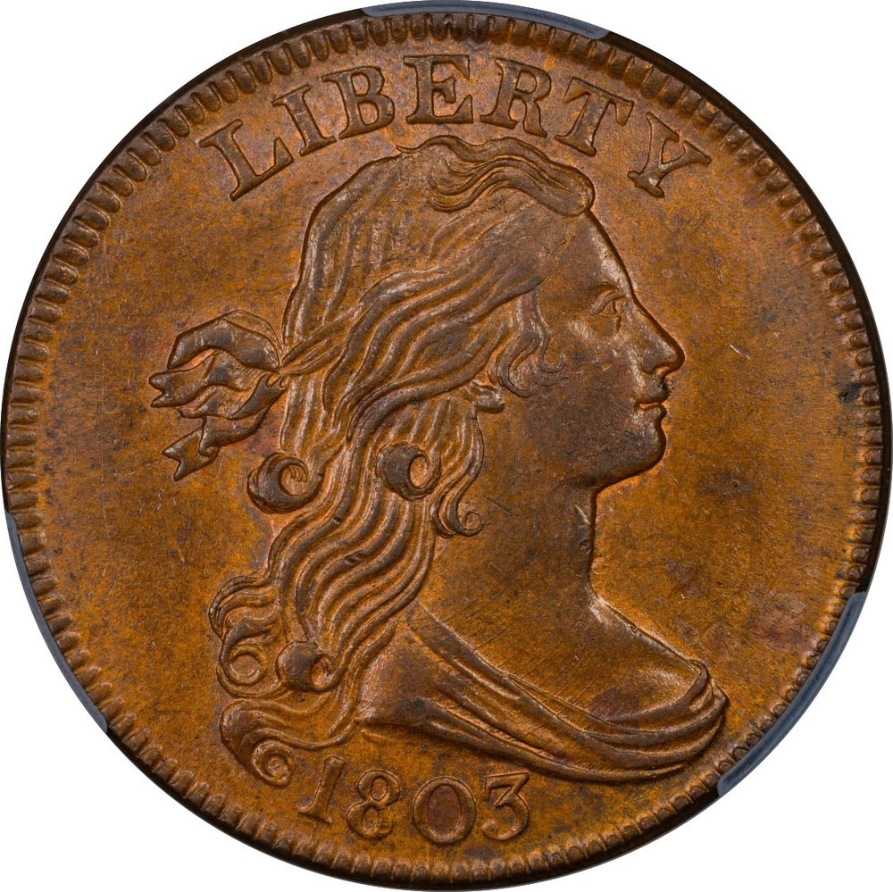 1803 DRAPED BUST 1C PCGS MS 64 RB