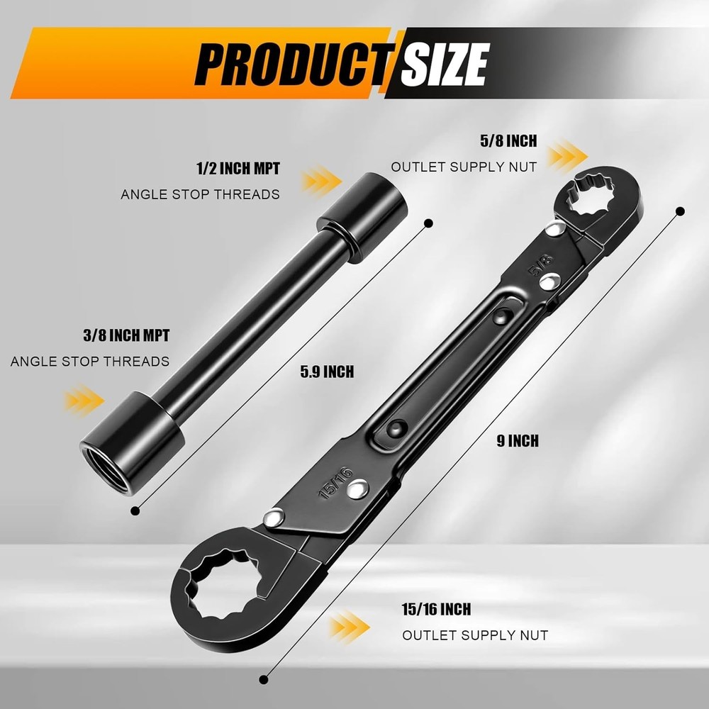 Compact Dual-Action Angle Stop Wrench - Essential Tool for Plumbing Projects