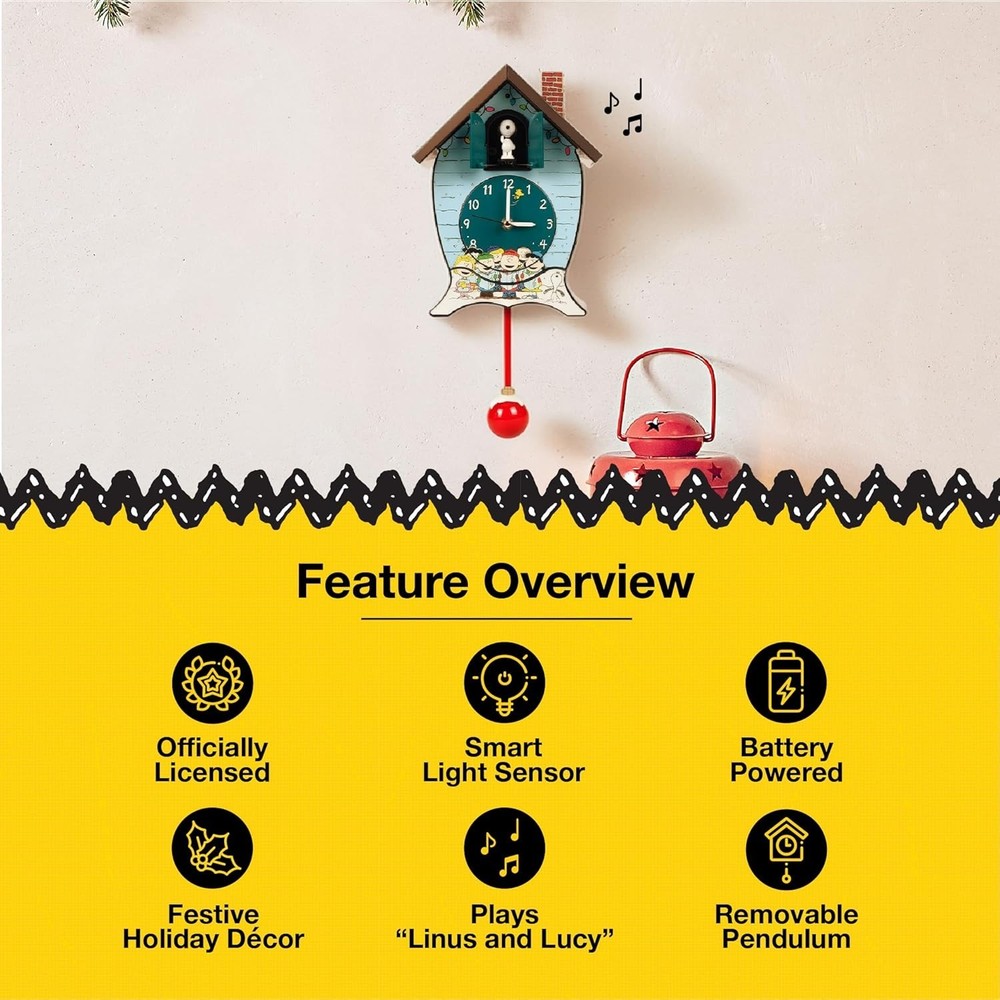 Mark Feldstein Snoopy Cuckoo Clock - Officially Licensed