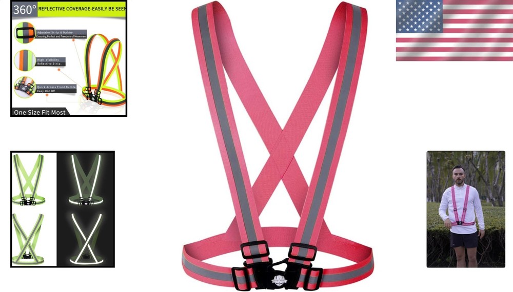 360° Reflection Safety Vest - Lightweight, Quick-Release Buckle for Active Users