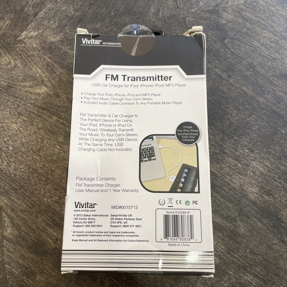 Vivitar FM Transmitter USB Car Charger