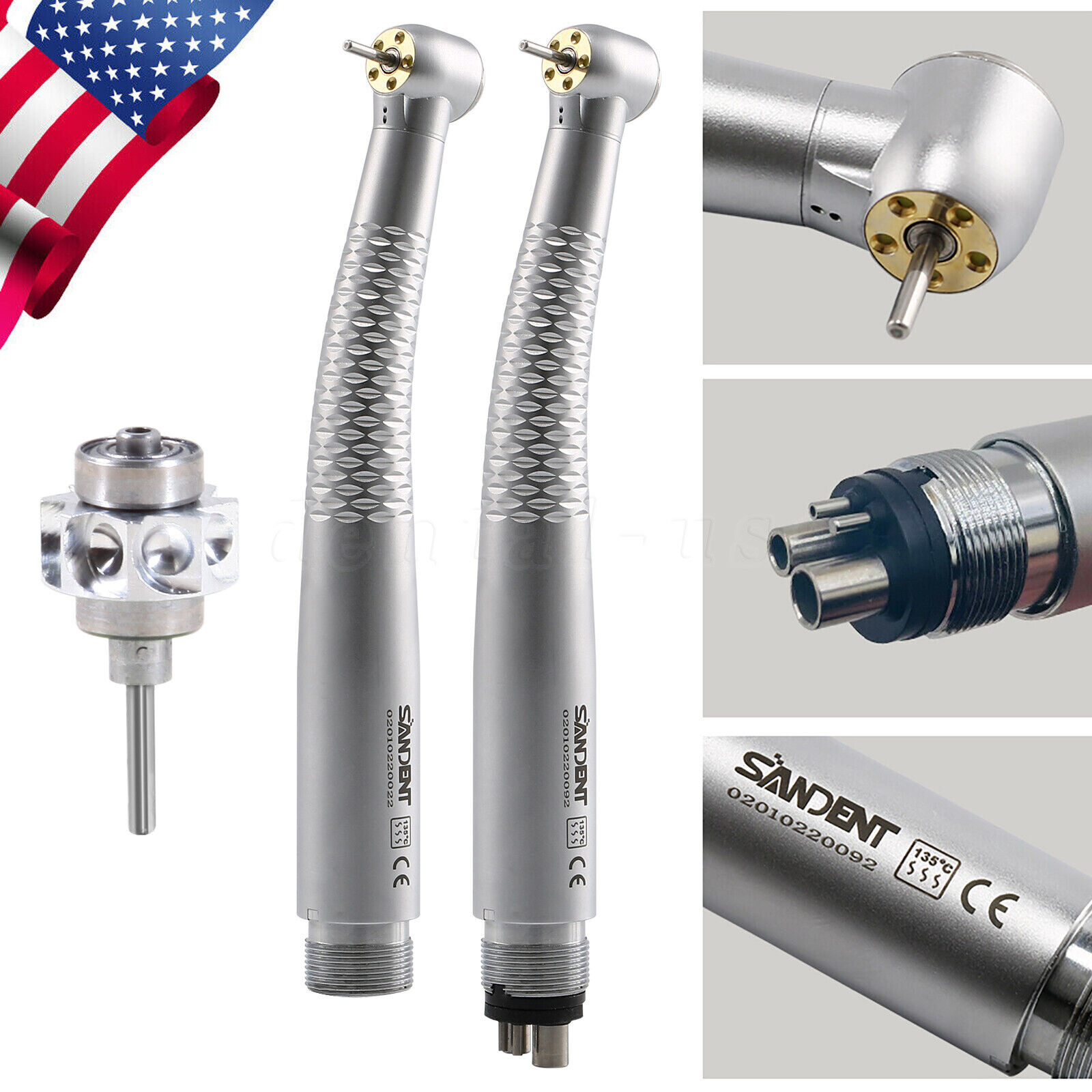 NSK Style Dental LED E-generator High Speed Handpiece 5*Bulb Fiber Optic / Rotor