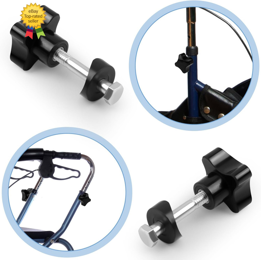 2 Sets Rollator Walker Replacement Arm Adjustment Knobs, Comfortable Universal P