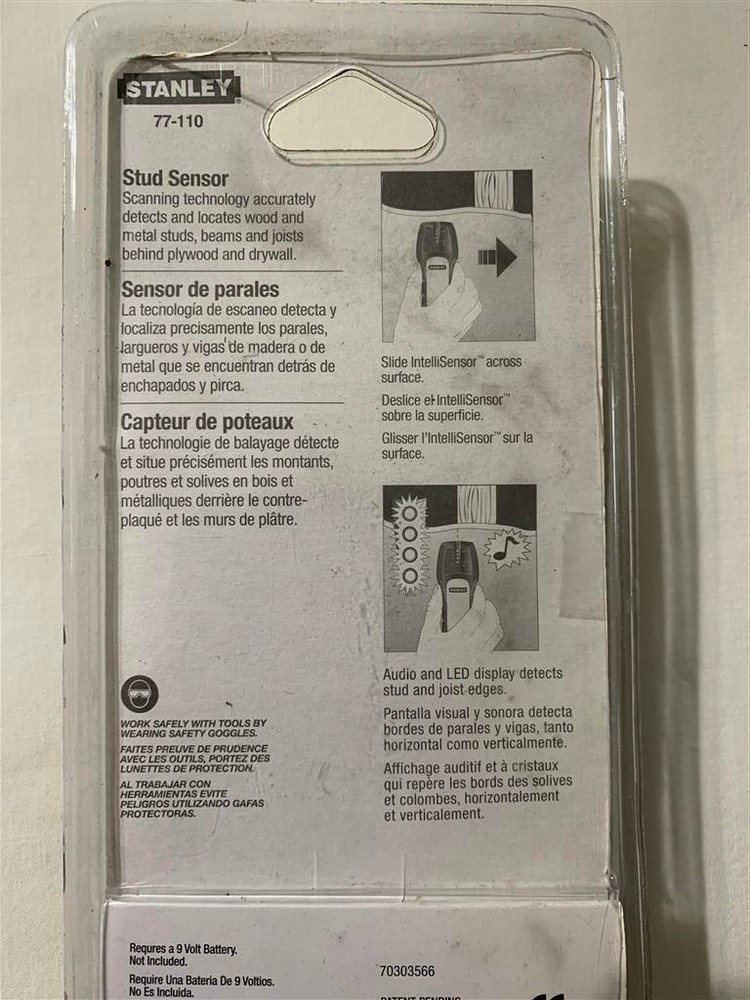 Stanley 77-110 IntelliSensor Stud Finder/Sensor - Requires 9-Vot Battery-Tested