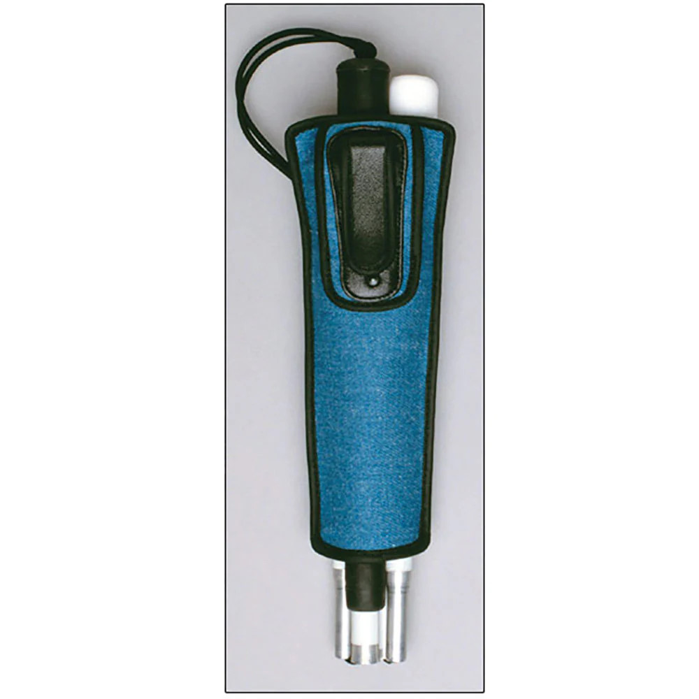 Mobility Cane Holster – Blue Denim | 4-Section Cane Holder with Clip & Loop