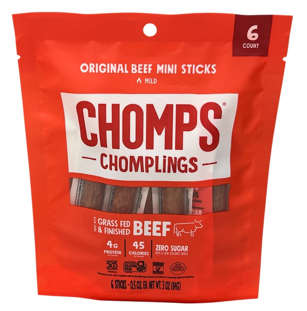 Chomps Chomplings Original Beef Mild Mini Snacks 3 oz