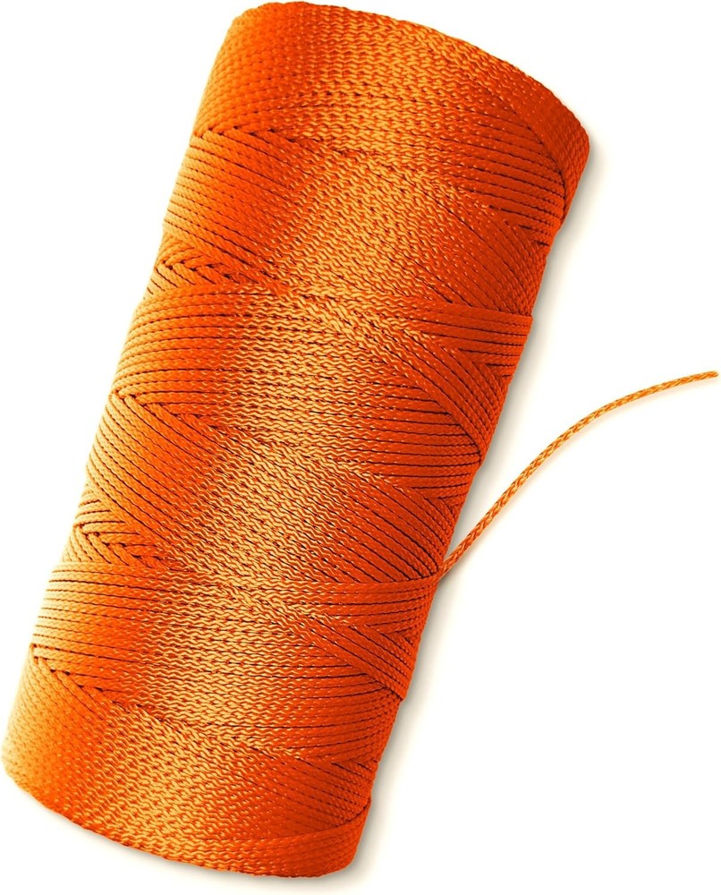 Orange Mason Line String - #18 Braided Nylon 1000 Ft Roll, Flo