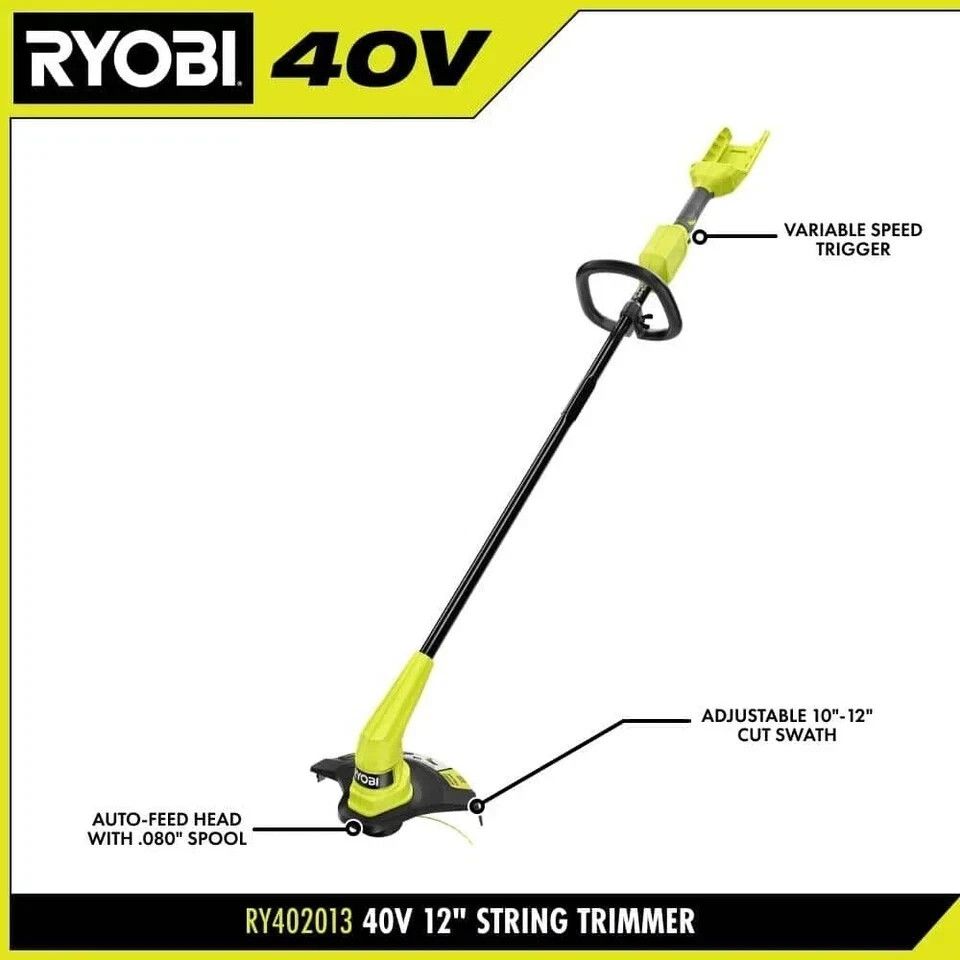 Ryobi Ry402013BTL - 40V 12" Cordless Battery String Trimmer (Tool Only)
