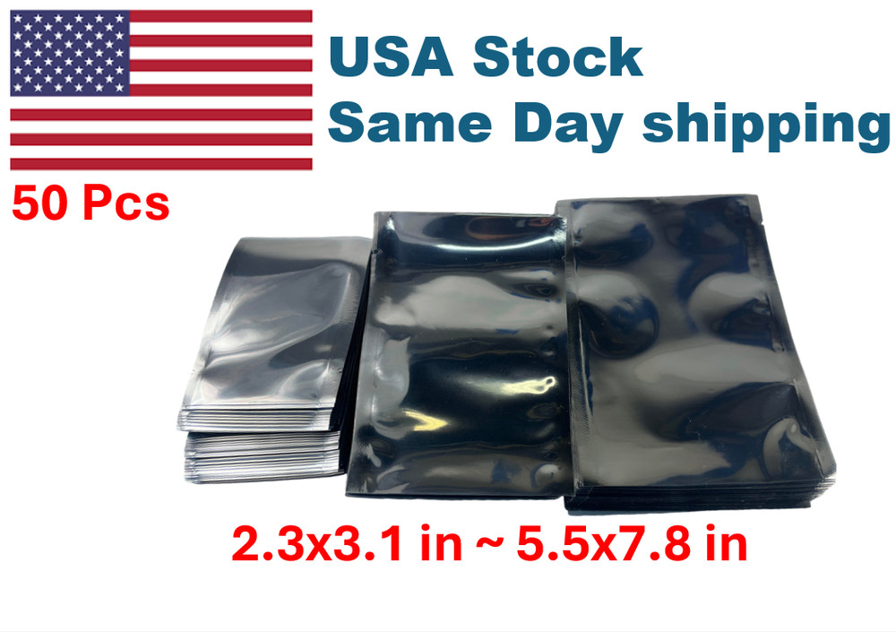 50 Pcs Anti-Static Translucent Open Top Mylar Bags for Electronics Shield ESD