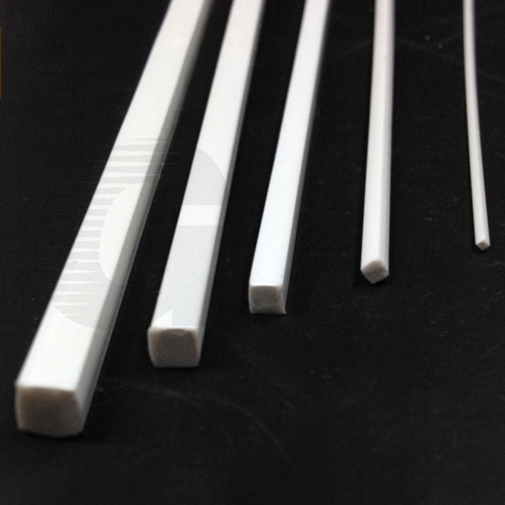 White Solid ABS Plastic Square Rod Bar Strips Modelling Craft Material DIY 250mm