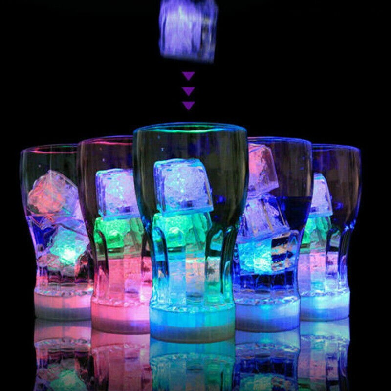 24 Light Up Ice Cube for Drinks Liquid Sensor LED Color Changing for Drinks Pond
