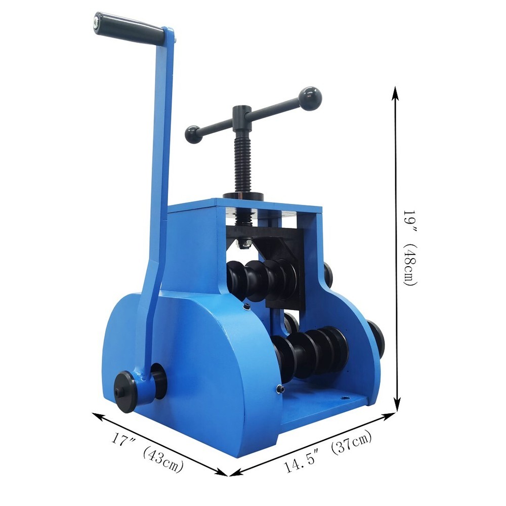 Manual Pipe Tube Bending Machine Ring Roller Bender with Round/Square Dies Set