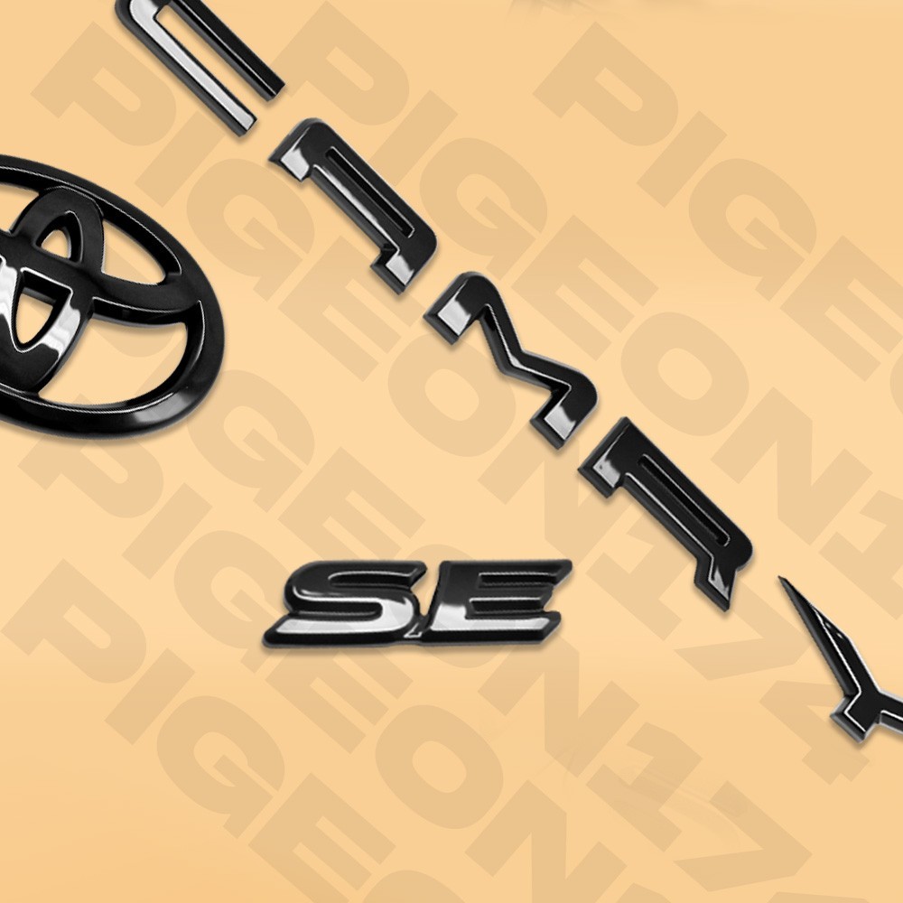 Gloss Black Out Emblem Badge Overlay Kits For Camry SE 2018-2024 Rear Liftgate