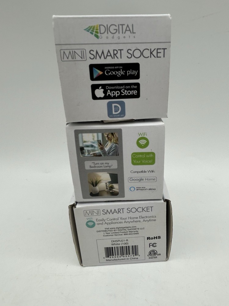 Smart Plug 3 Pack Wi-Fi Enabled Mini Smart Socket, Alexa, Google Home, set of 3