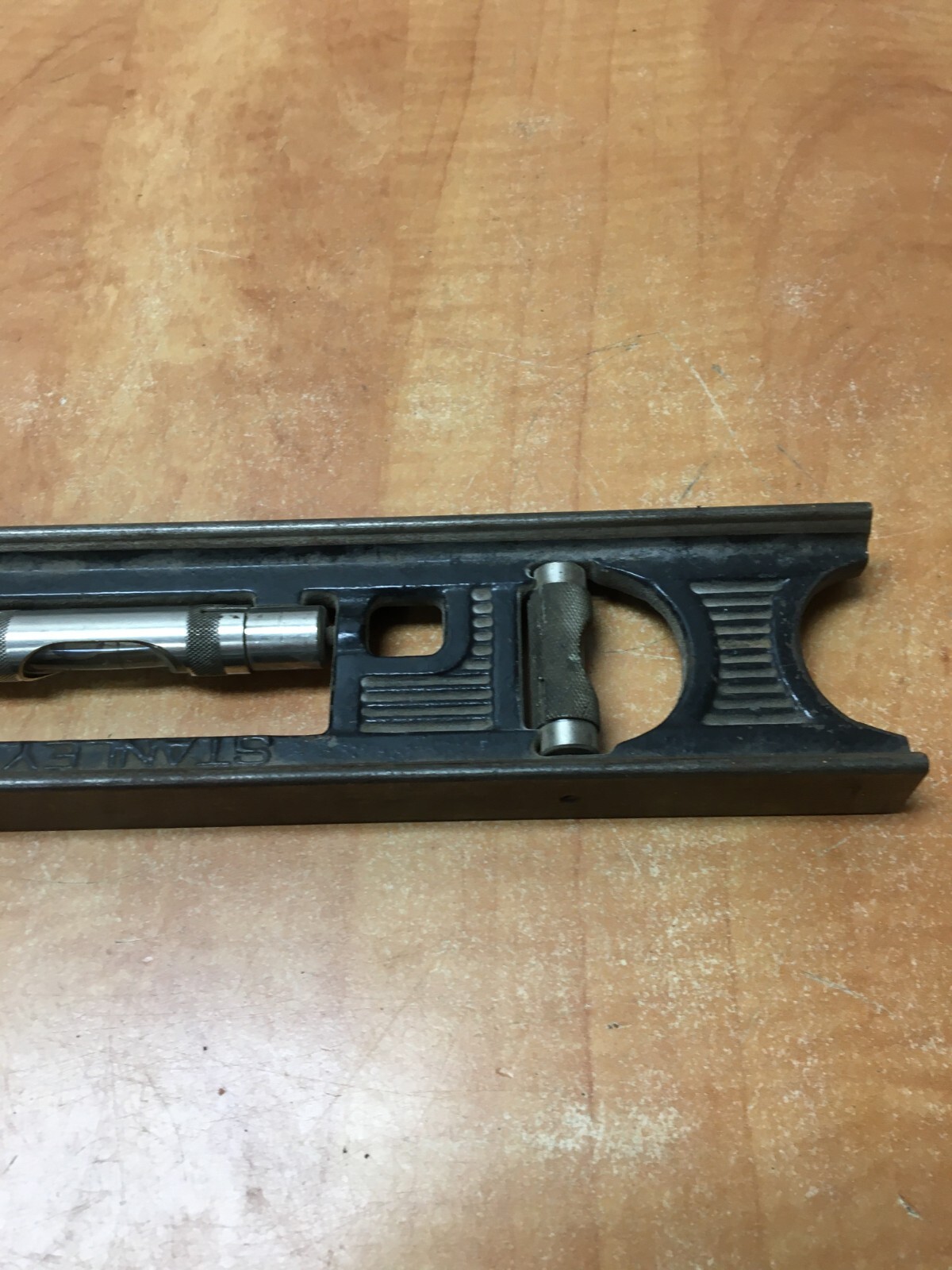 Stanley No. 36 Cast Iron Level 12" Long 3 Vials Vintage