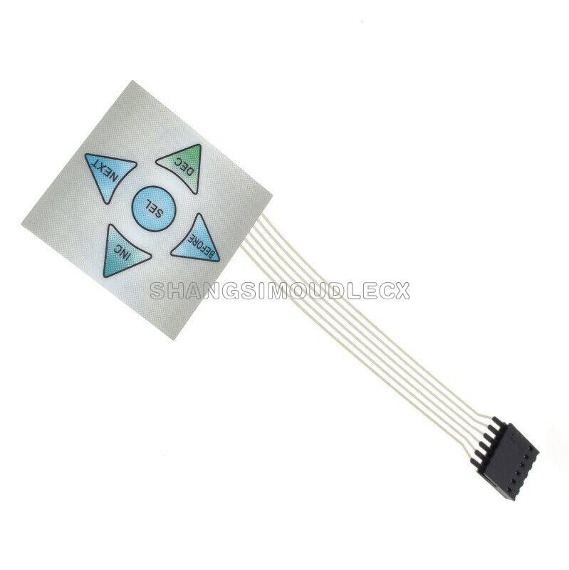 Matrix Array 5Key Membrane Switch Keypad Keyboard 1*5 Keys 40*40mm NEW