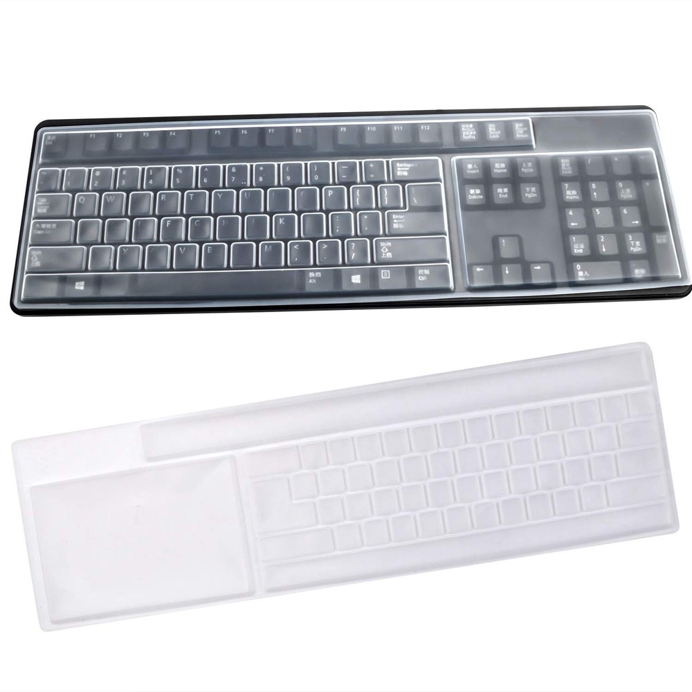 2 Pack Clear Desktop Computer Keyboard Protection Skin Protector Cover for PC