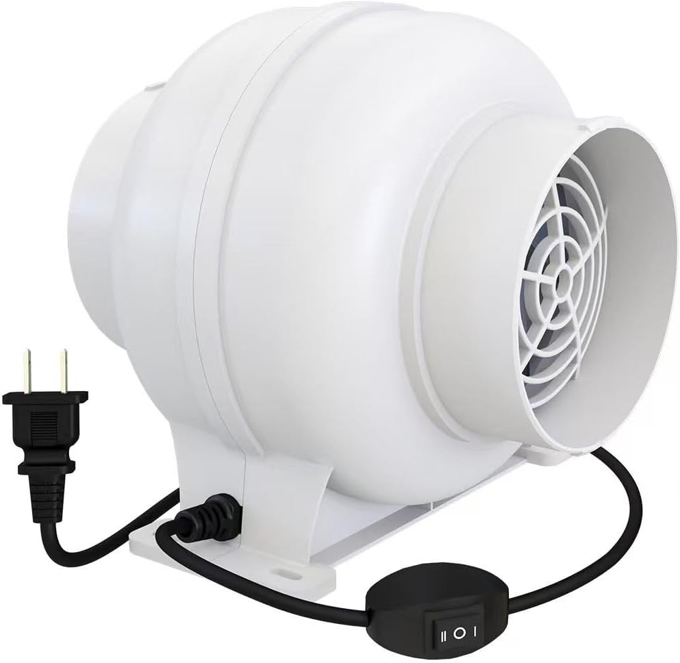 3.5 Inch 168 CFM Inline Duct Ventilation Fan with 2 Speed Controller, Air Ven...