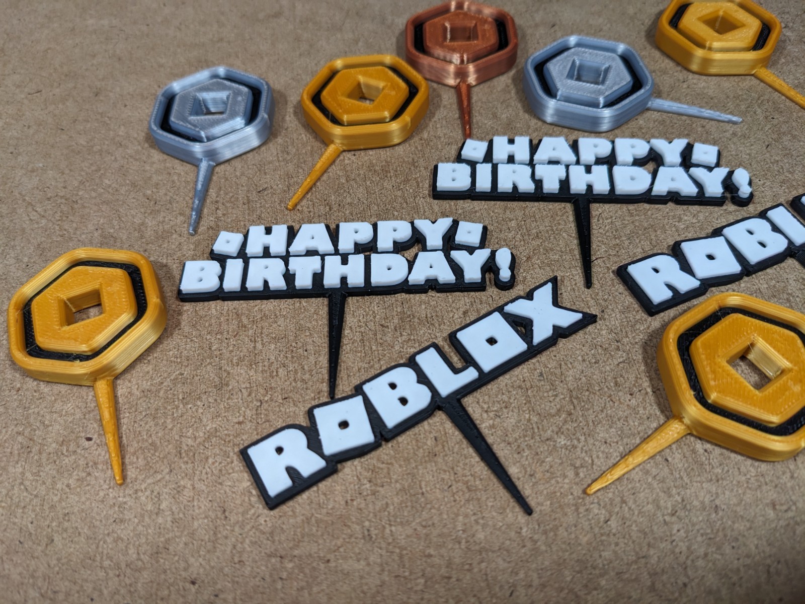 Roblox Birthday Party Cupcake Donut or Pastry Toppers Roblox Font
