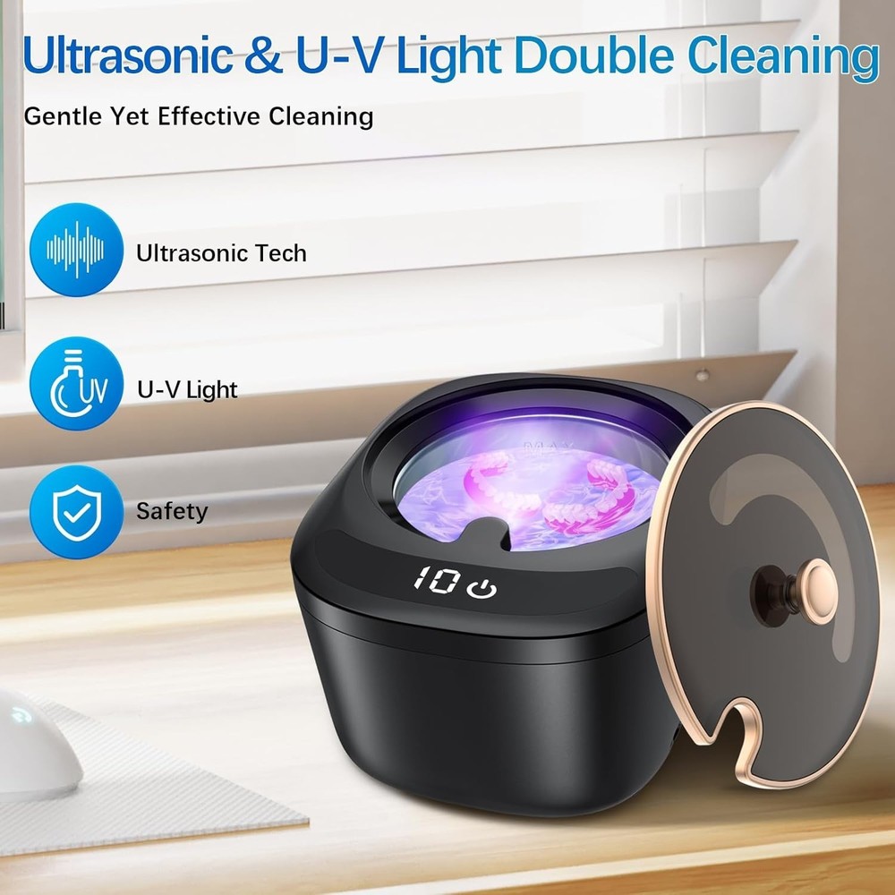 Ultrasonic Retainer Cleaner Machine - 45kHz LED Light