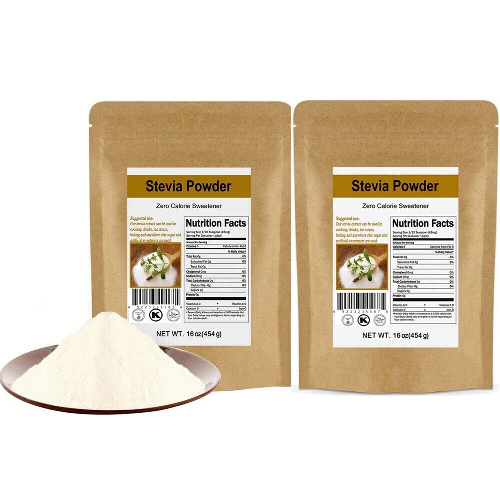 PURE STEVIA EXTRACT POWDER STEVIOSIDES NATURAL SWEETENER 0 Cal SUGAR SUBSTITUBES