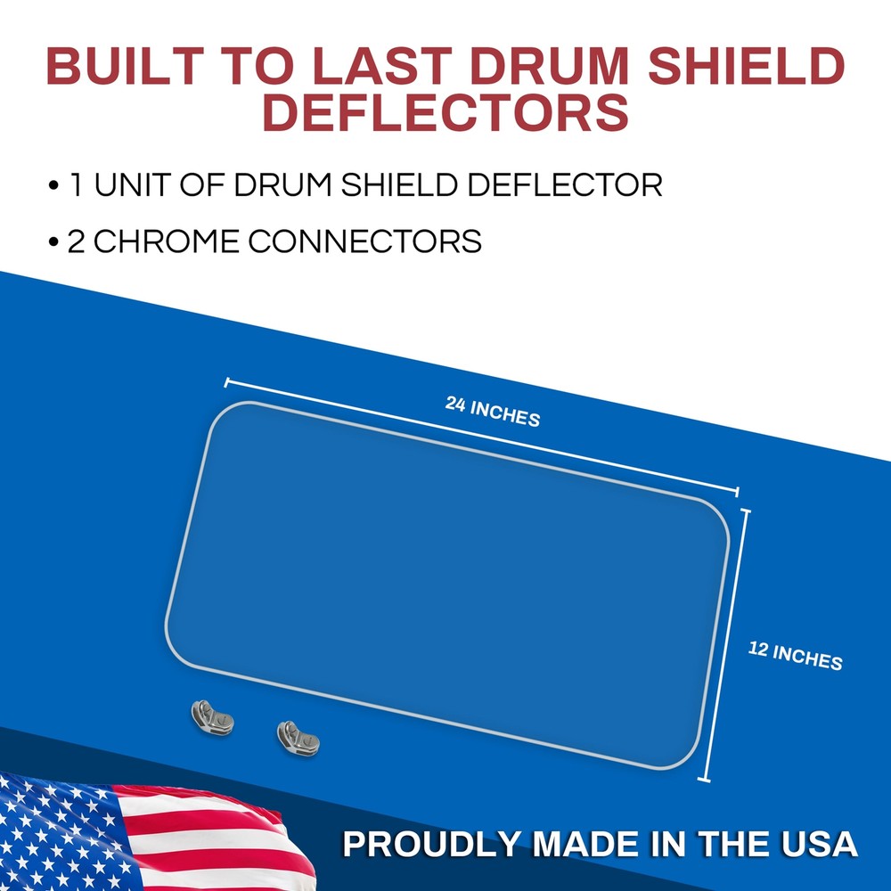 PENNZONI Drum Shield Deflector Panel w/ Chrome Connectors