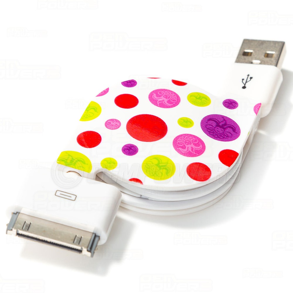 NEW Retractable USB Sync/Charge Data Cable Apple iPhone iPod Touch Nano 30-Pin