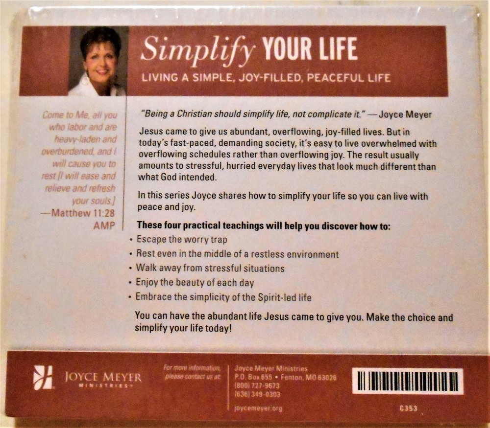 Simplify Your Life...Joyce Meyer 4 CD Set