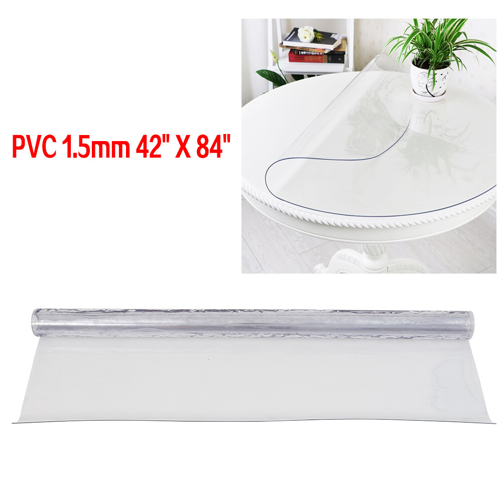 Clear Transparent PVC Plastic Tablecloth Protector Waterproof Dining Table Cover