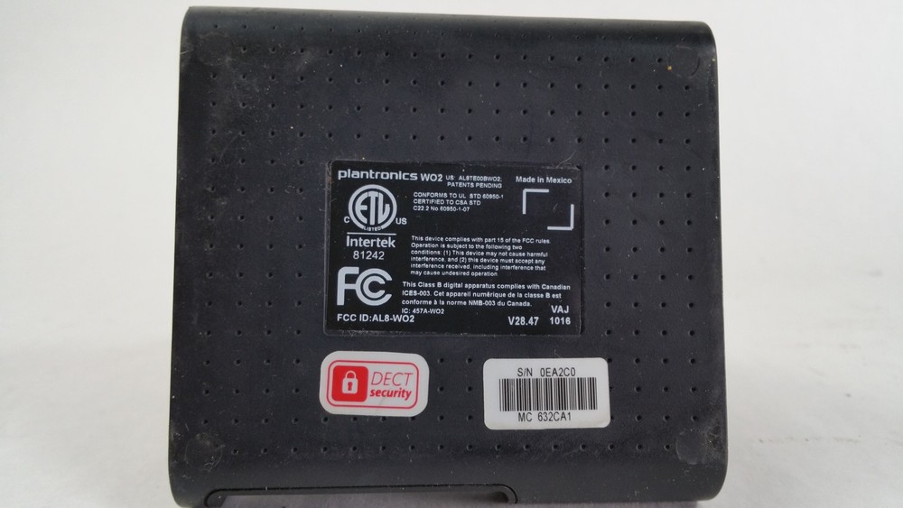 Plantronics WO2 Savi Wireless DECT. 6.0 Headset Base ONLY