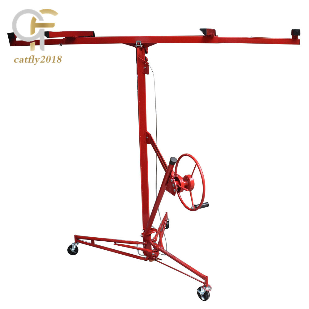 16FT Drywall Lift Plasterboard Panel Rolling Lifter Lockable 150lbs