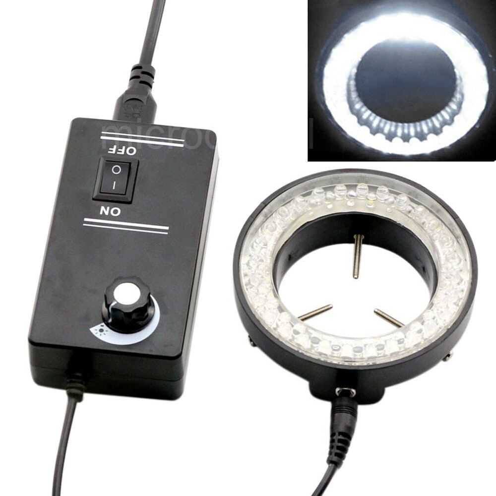 60LED Adjustable Ring Light Illuminator Lamp for Stereo Zoom Microscope Set