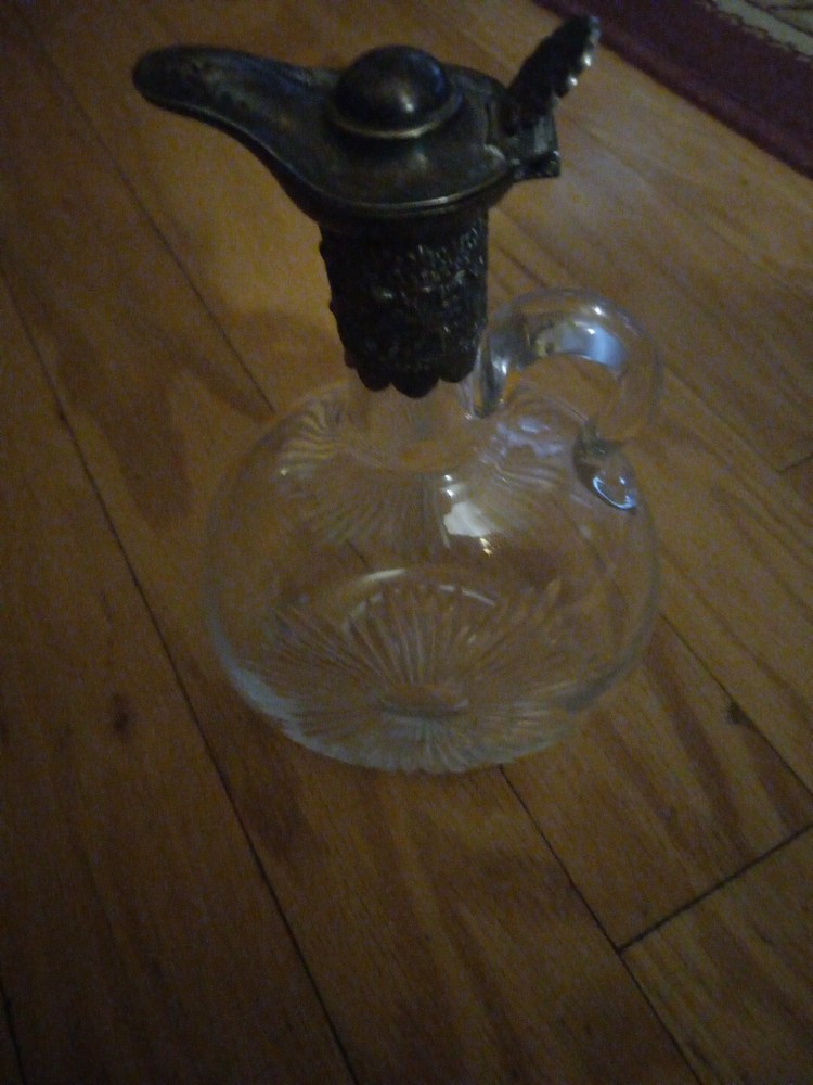 Cut Glass Silver Plate Pitcher , Carafe