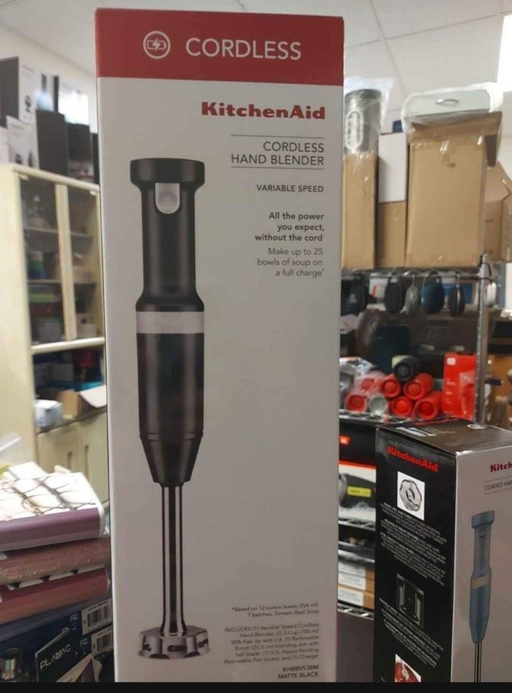 KitchenAid Cordless Variable Speed Hand Blender - Matte Black New