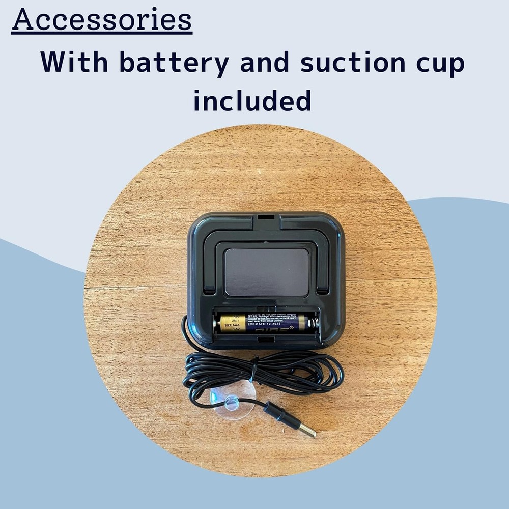 Digital Thermometer with External Sensor, Magnet, Suction Cup, Water Thermome...