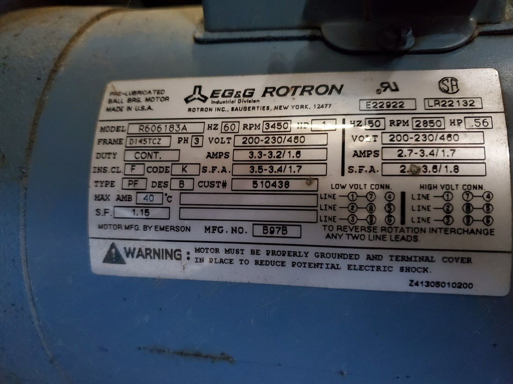 EG&G ROTRON DR404AL72M Blower
