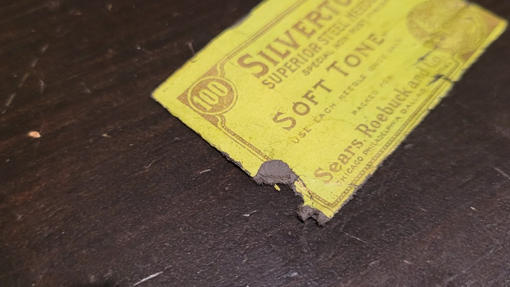 gramophone phonograph needle packet empty silvertone sears roebuck soft tone