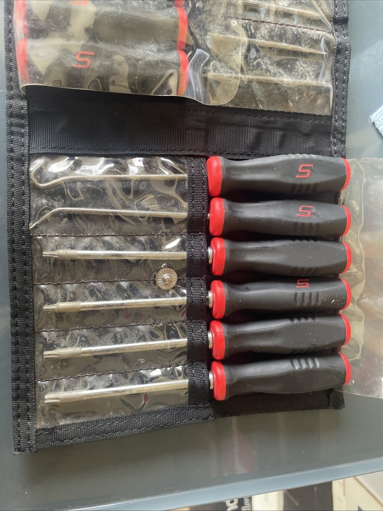 snap on mini screwdriver set Red 12pc Complete