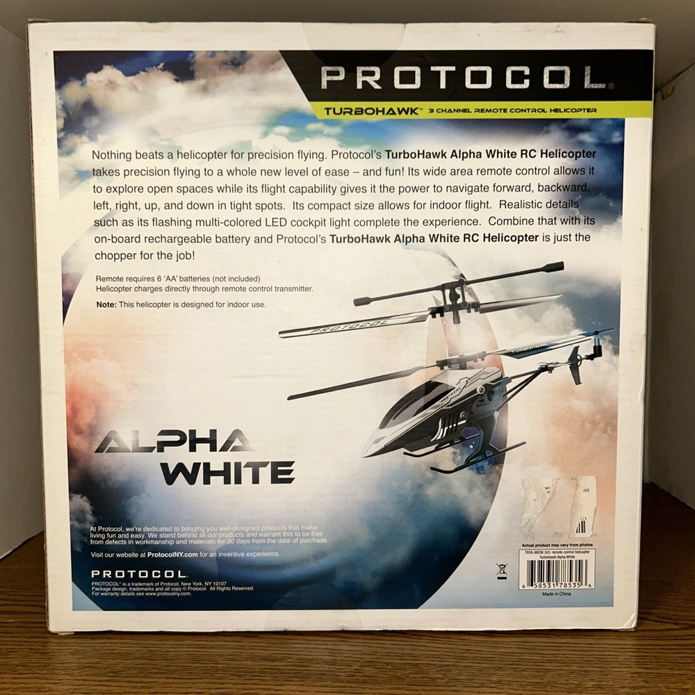 Protocol TurboHawk 3 Chanel Remote Control Helicopter Alpha White