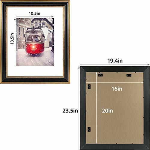 16x20 Picture Frame with Mat for 11x14 Photo Shatter Resistant Glass Wall Mount