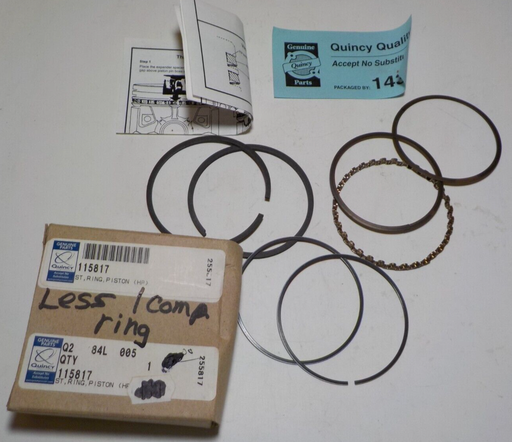 QUINCY HP PISTON RING SET 115817 MISSING 1 RING