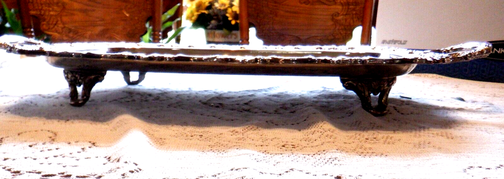 Silverplate Footed Platter Rectangular with Handles