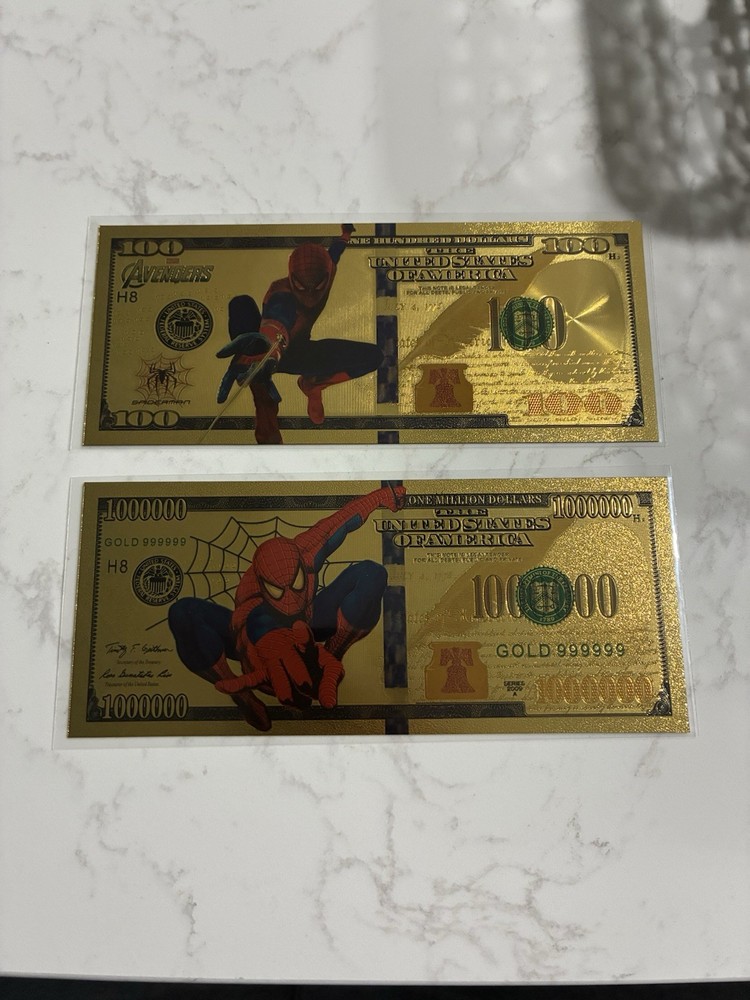 24K Gold-Plated Foil Two Note Set - SPIDER-MAN - Webtastic!!!