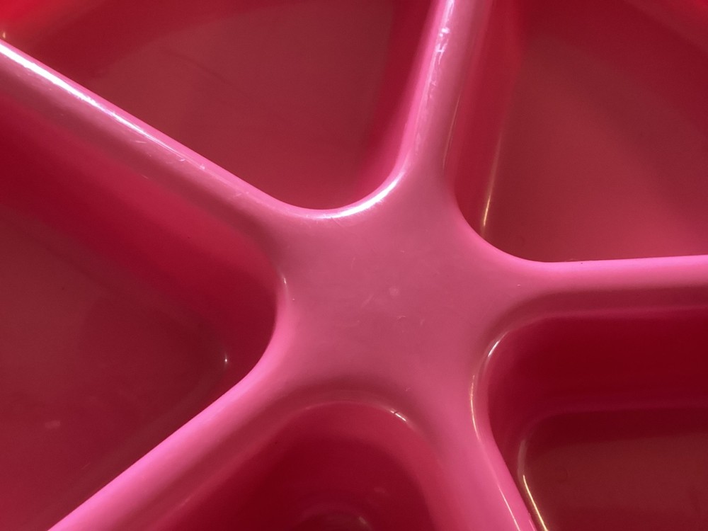 Pink Plastic (5) Section Serving Tray