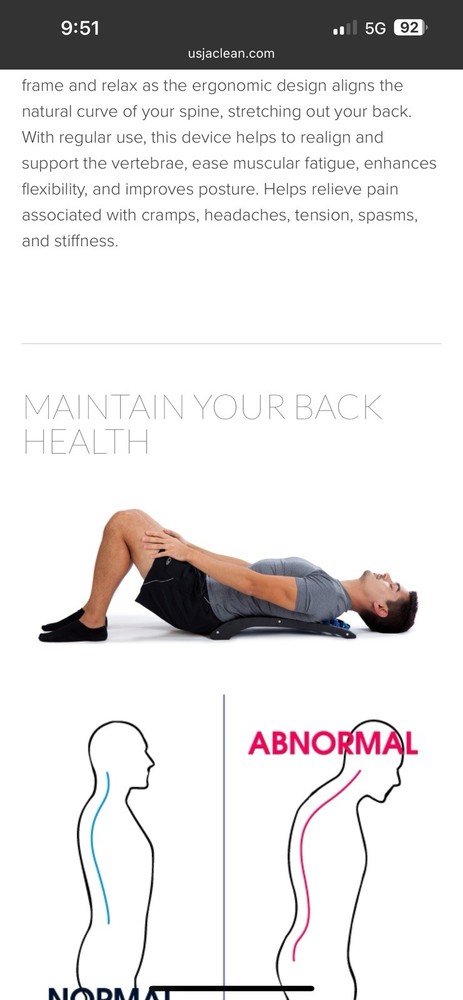 Upper Middle & Low Back Stretcher US Jaclean Stretch Mate Orthopedic Sciatica P