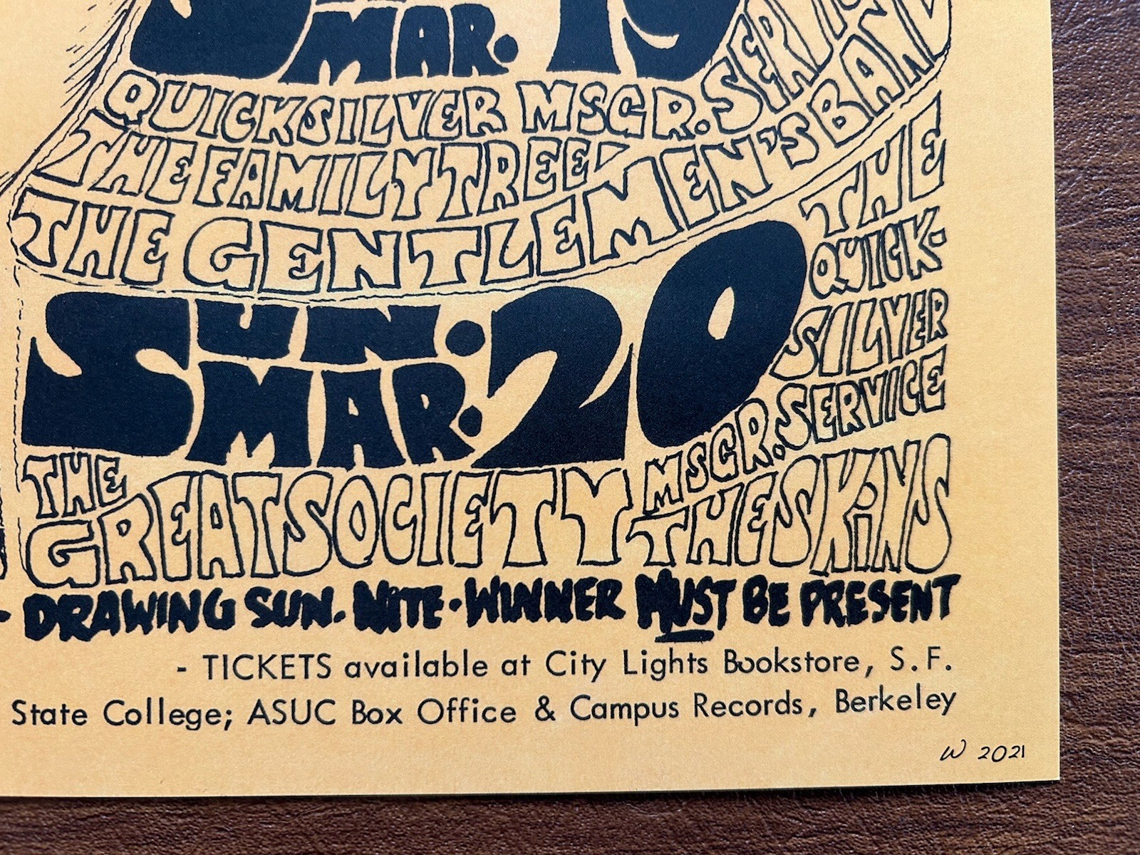 2021-FILLMORE BG-2 POSTER/6TH PRINTING-BIG BROTHER/GREAT SOCIETY/QMS-W. WILSON