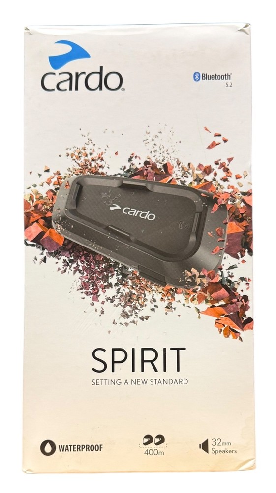 Cardo Spirit Single Bluetooth Motorcycle Intercom IP65 SPRT0001 - Open Box