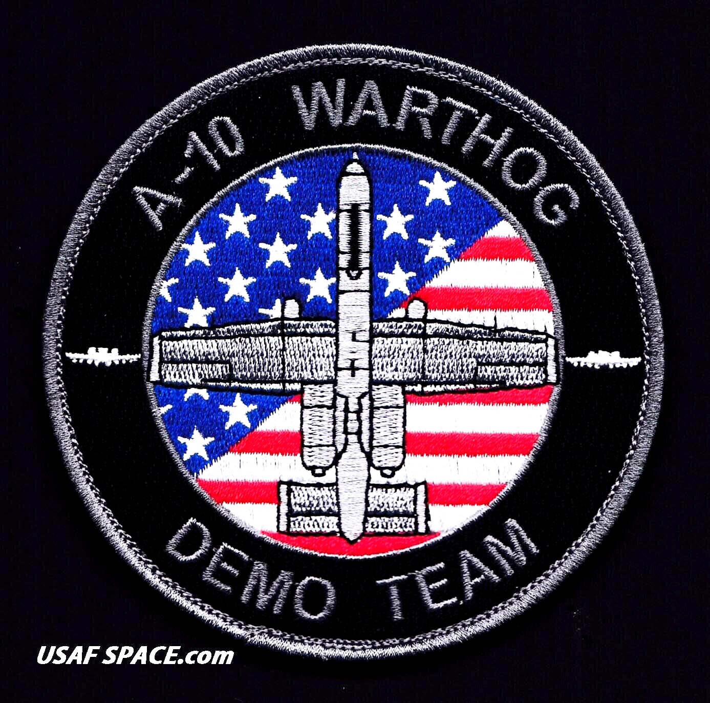 USAF A-10 WARTHOG DEMO TEAM -Davis-Monthan AFB- AIR FORCE BLACK VEL PATCH