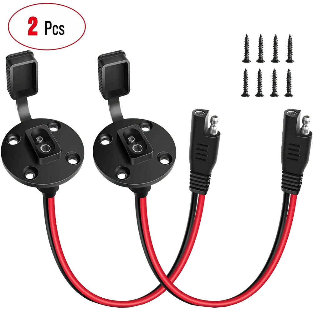 12AWG 2-Pack SAE Power Socket Sidewall Port