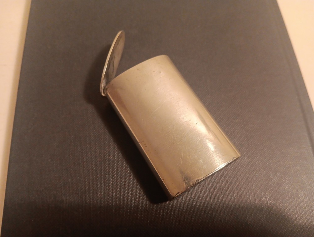 Large Oval Antique Solid Nickle Vesta Match Case D&J IPROVED
